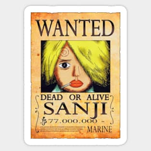 Vinsmoke Sanji Wanted Poster - 77.000.000 Berries Sticker